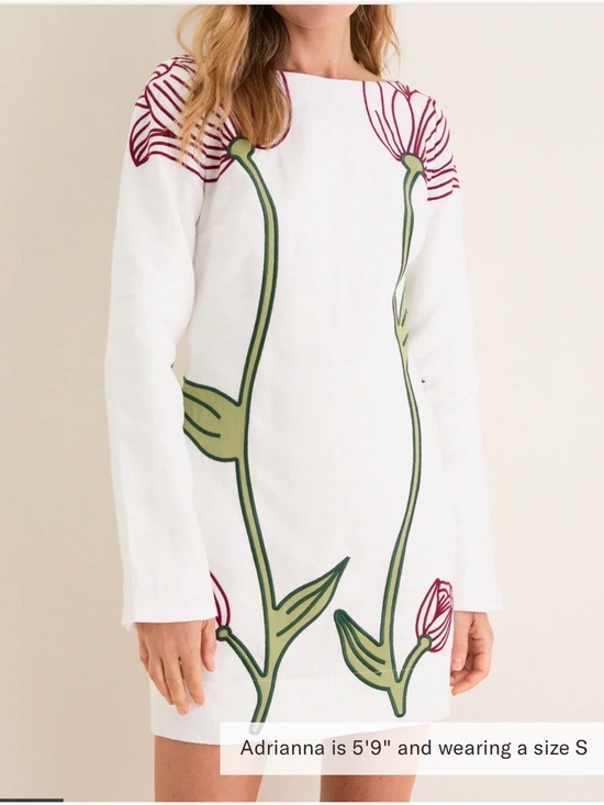 FARM Rio Dresses & Skirts - Off-White Flower Long Sleeve Mini Dress